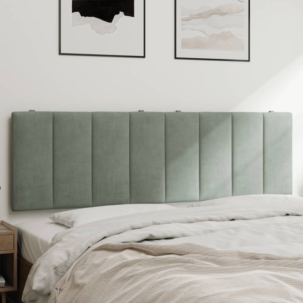 Hoofdbordkussen "Hanko" 152 cm fluweel lichtgrijs