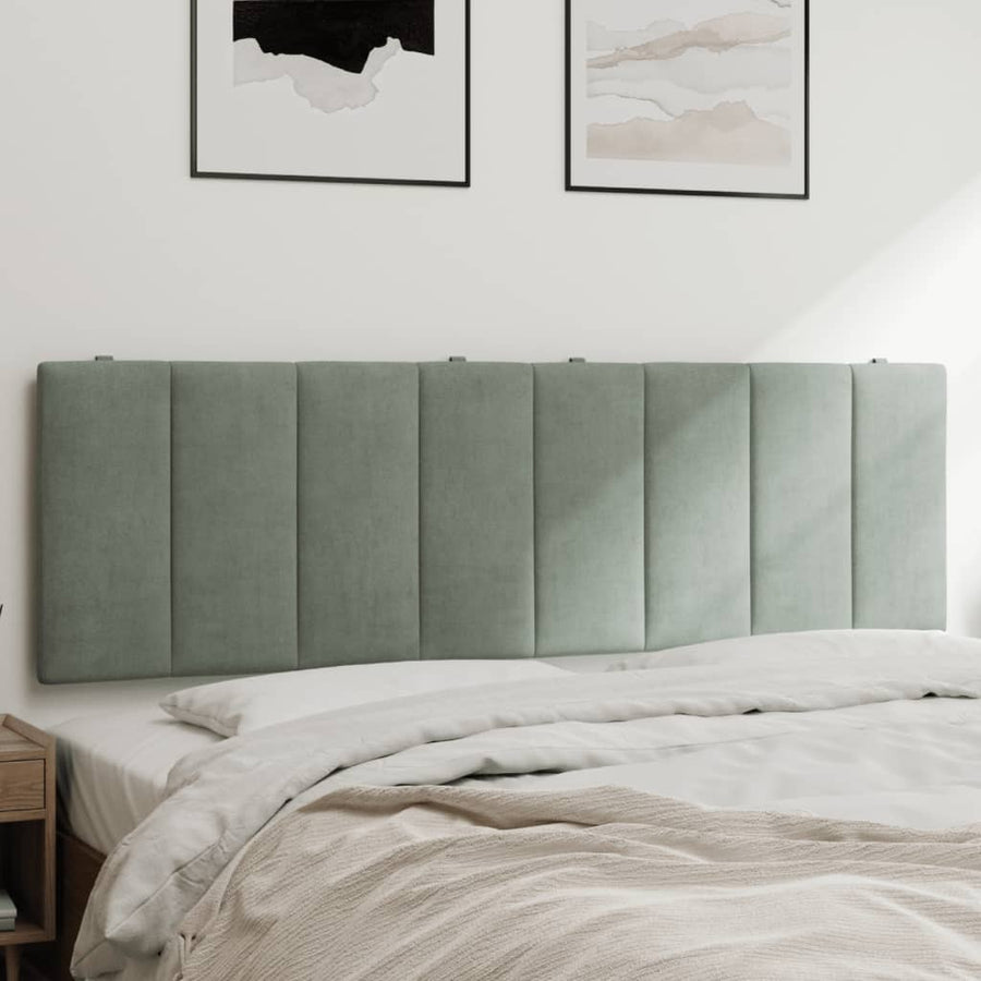 Hoofdbordkussen "Hanko" 152 cm fluweel lichtgrijs