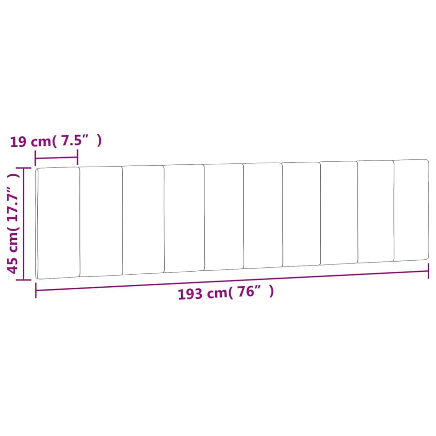 Hoofdbordkussen "Hanko" 193 cm fluweel donkergrijs
