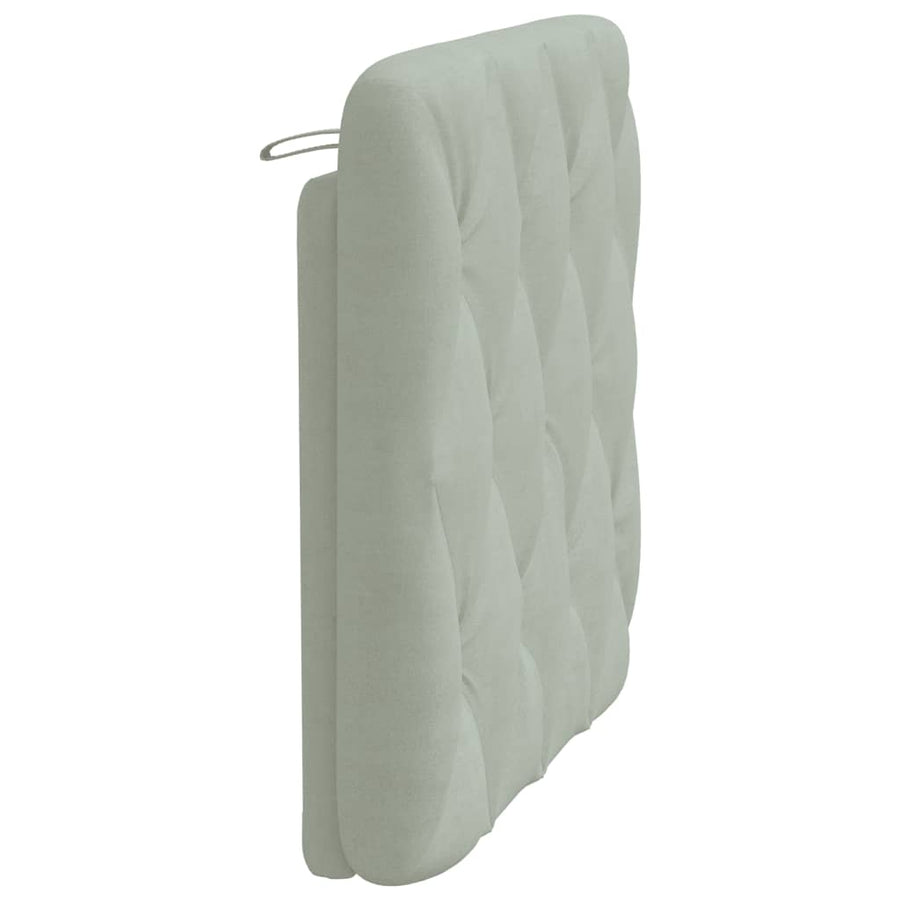 Hoofdbordkussen 80 cm fluweel lichtgrijs