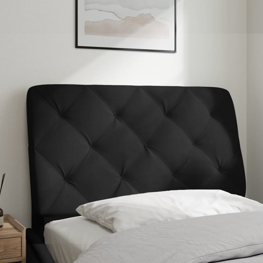 Hoofdbordkussen 80 cm fluweel zwart