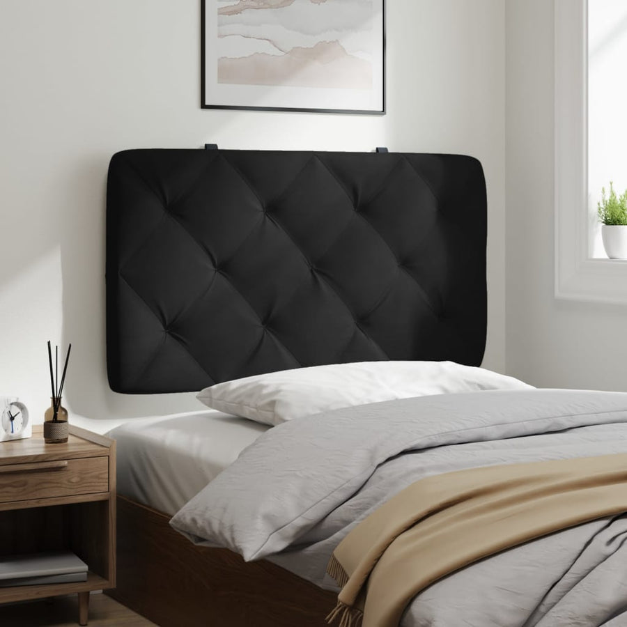 Hoofdbordkussen 80 cm fluweel zwart