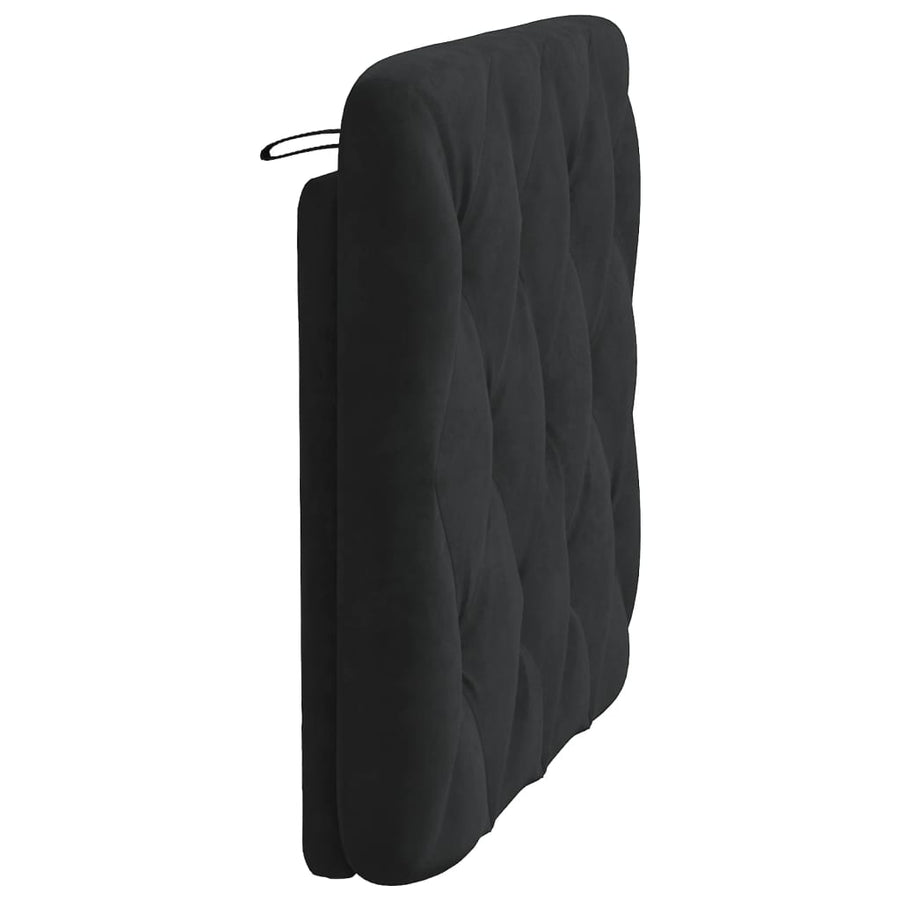 Hoofdbordkussen 80 cm fluweel zwart