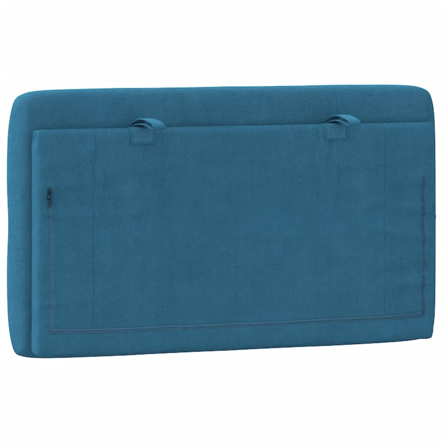 Hoofdbordkussen 80 cm fluweel blauw