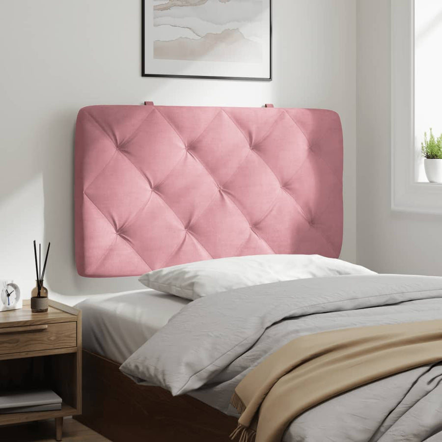 Hoofdbordkussen 80 cm fluweel roze