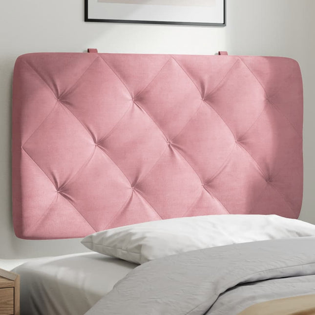 Hoofdbordkussen 80 cm fluweel roze