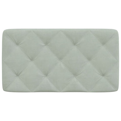 Hoofdbordkussen 90 cm velvet lichtgrijs