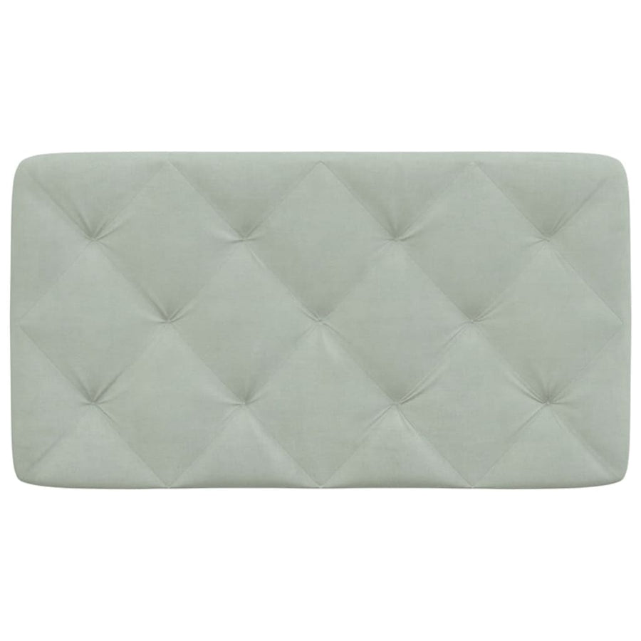 Hoofdbordkussen 90 cm velvet lichtgrijs