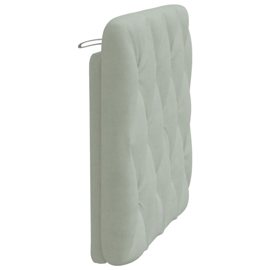 Hoofdbordkussen 90 cm velvet lichtgrijs