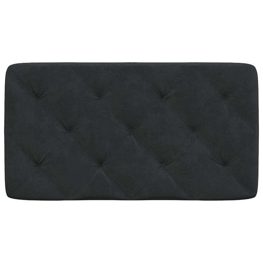 Hoofdbordkussen 90 cm fluweel zwart