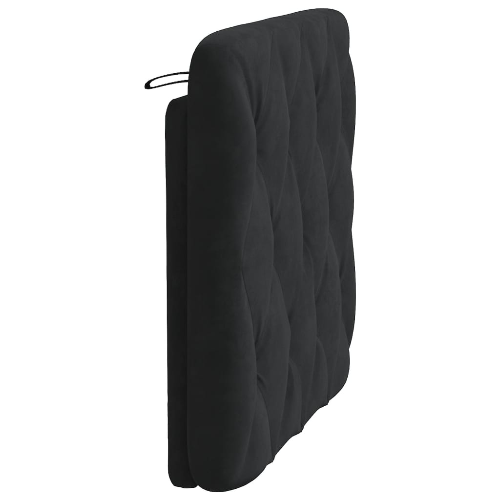 Hoofdbordkussen 90 cm fluweel zwart