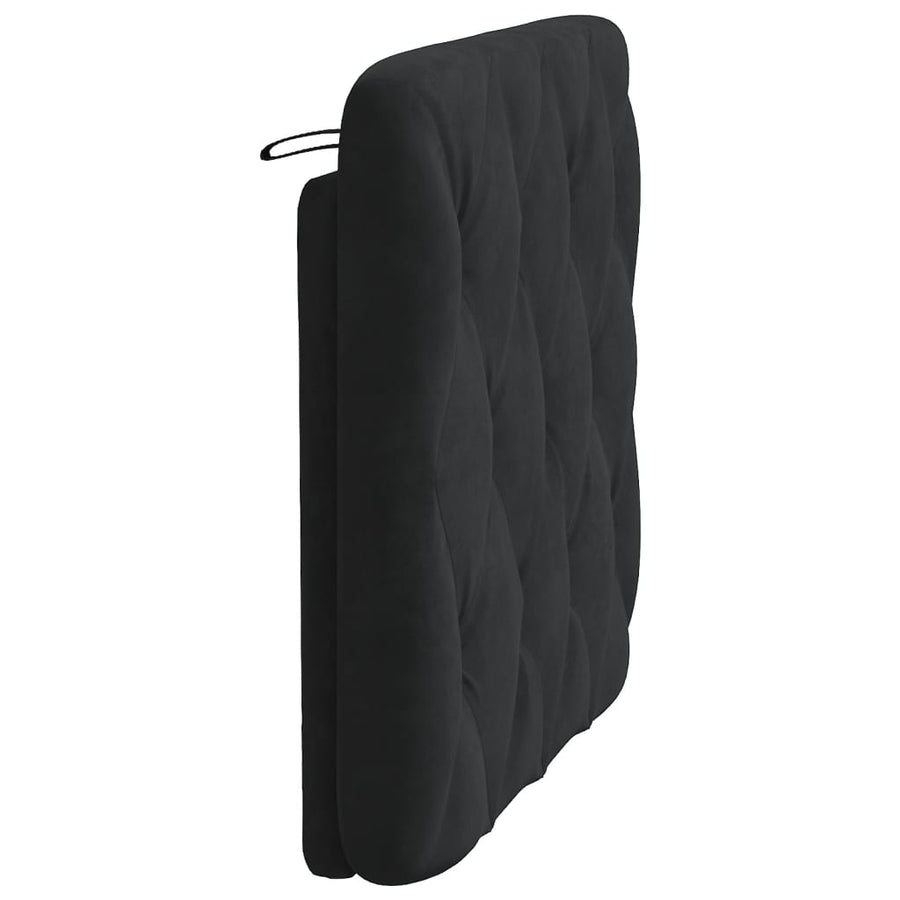 Hoofdbordkussen 90 cm fluweel zwart