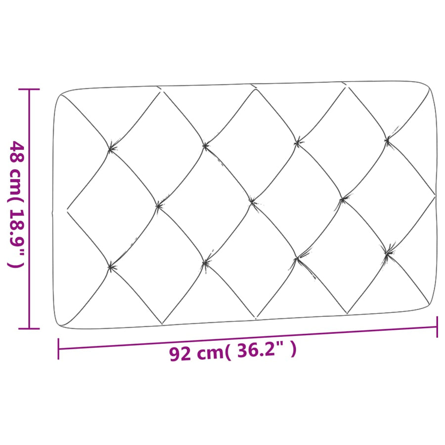 Hoofdbordkussen 90 cm fluweel zwart