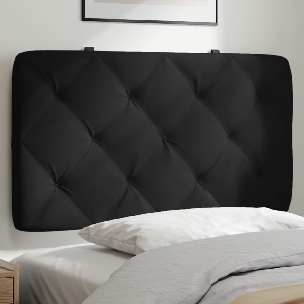 Hoofdbordkussen 90 cm fluweel zwart