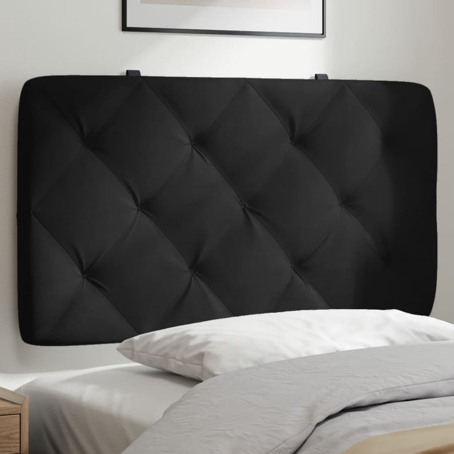 Hoofdbordkussen 90 cm fluweel zwart