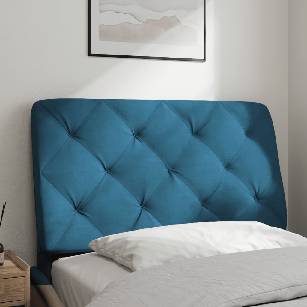 Hoofdbordkussen 90 cm fluweel blauw