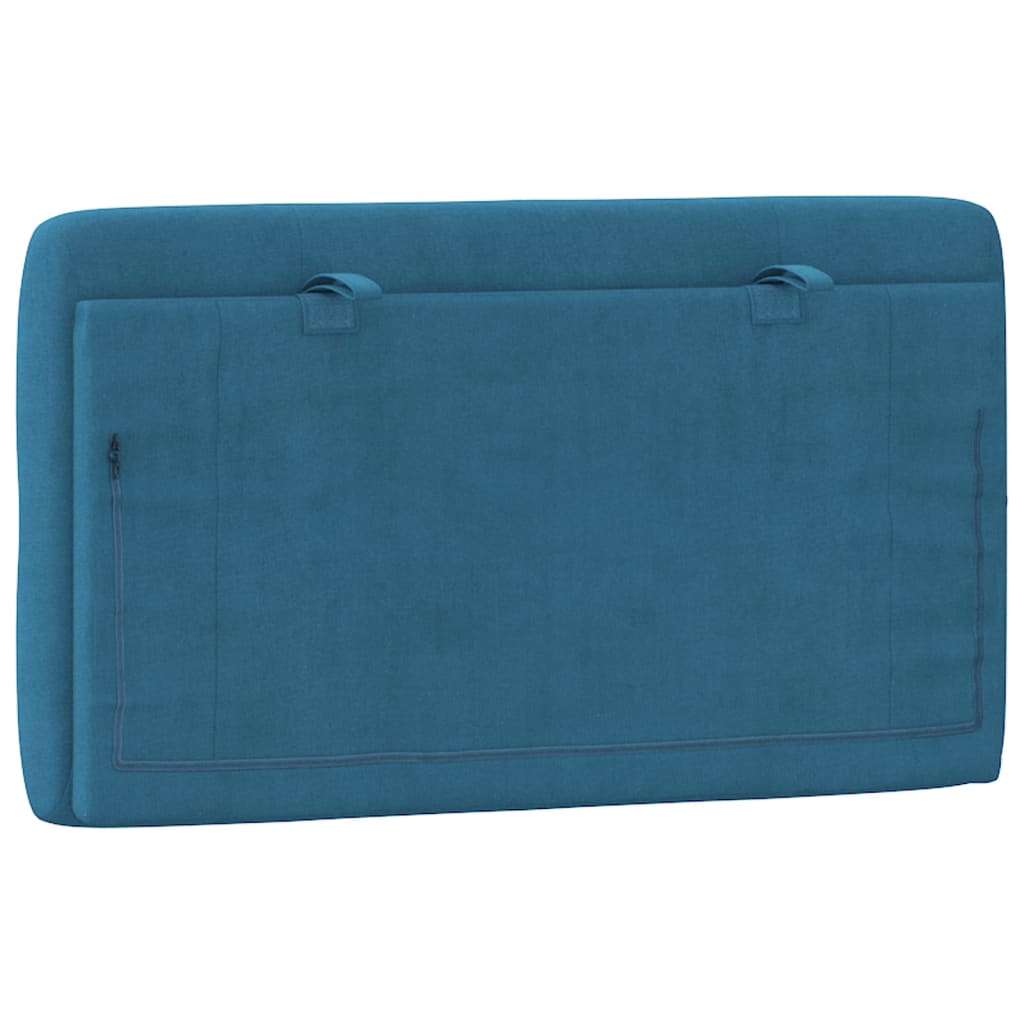Hoofdbordkussen 90 cm fluweel blauw