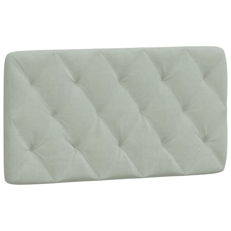 Hoofdbordkussen 100 cm velvet lichtgrijs