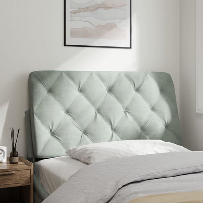 Hoofdbordkussen 100 cm velvet lichtgrijs