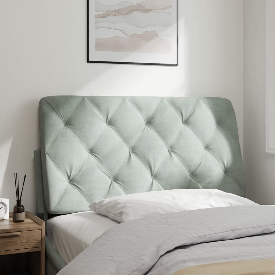 Hoofdbordkussen 100 cm velvet lichtgrijs