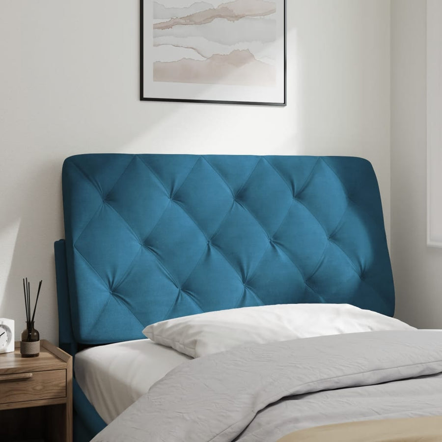 Hoofdbordkussen 100 cm fluweel blauw