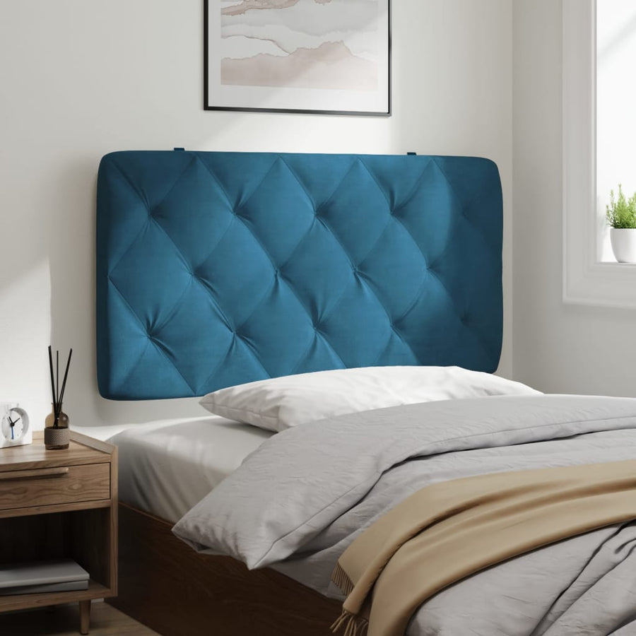 Hoofdbordkussen 100 cm fluweel blauw