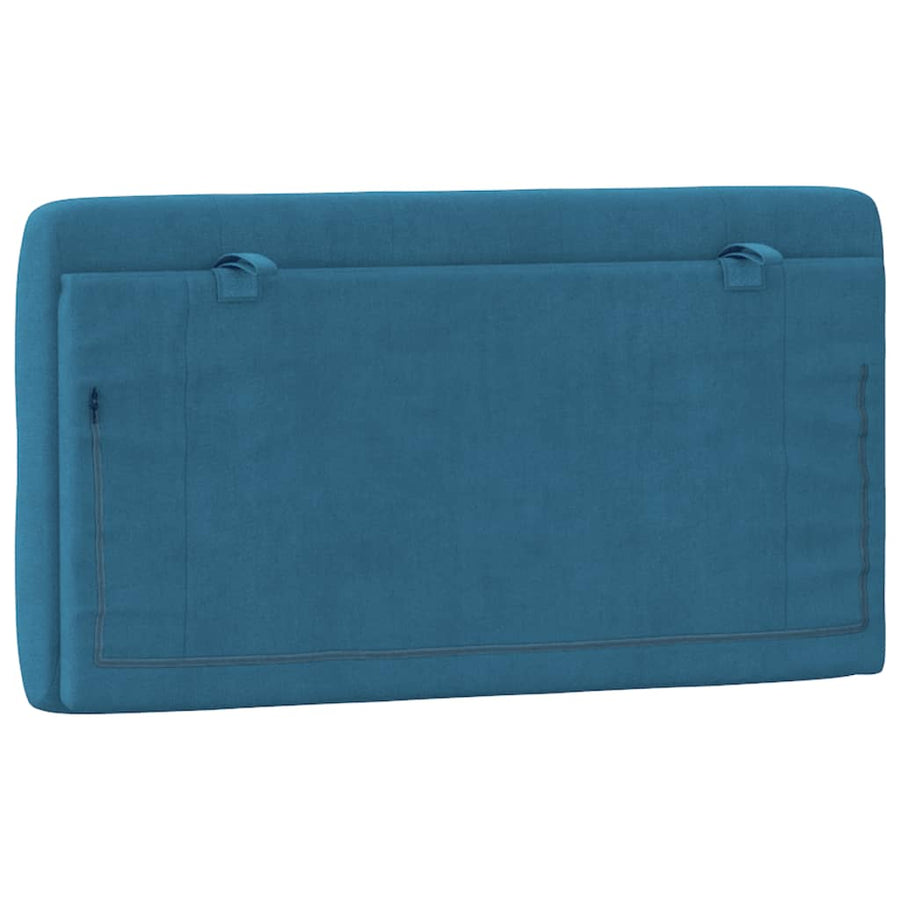Hoofdbordkussen 100 cm fluweel blauw