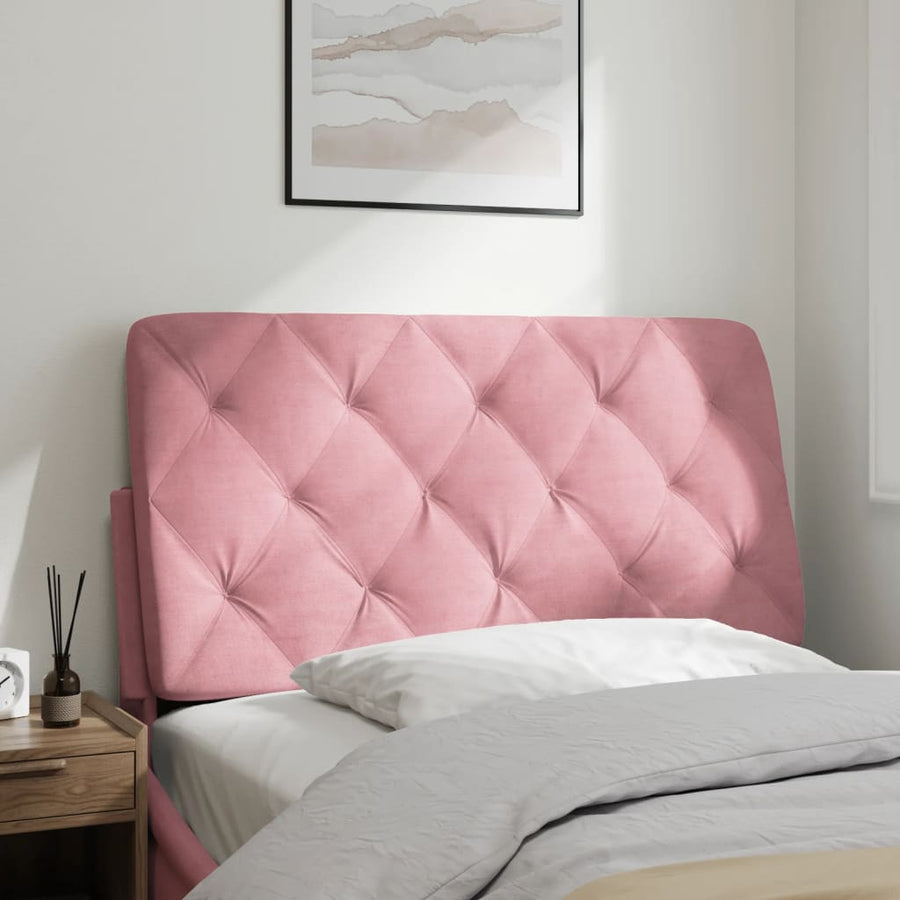 Hoofdbordkussen 100 cm fluweel roze