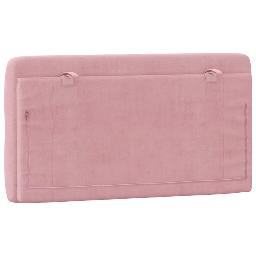 Hoofdbordkussen 100 cm fluweel roze