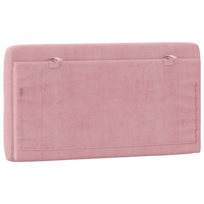 Hoofdbordkussen 100 cm fluweel roze