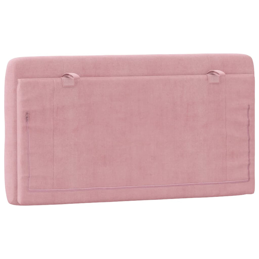 Hoofdbordkussen 100 cm fluweel roze