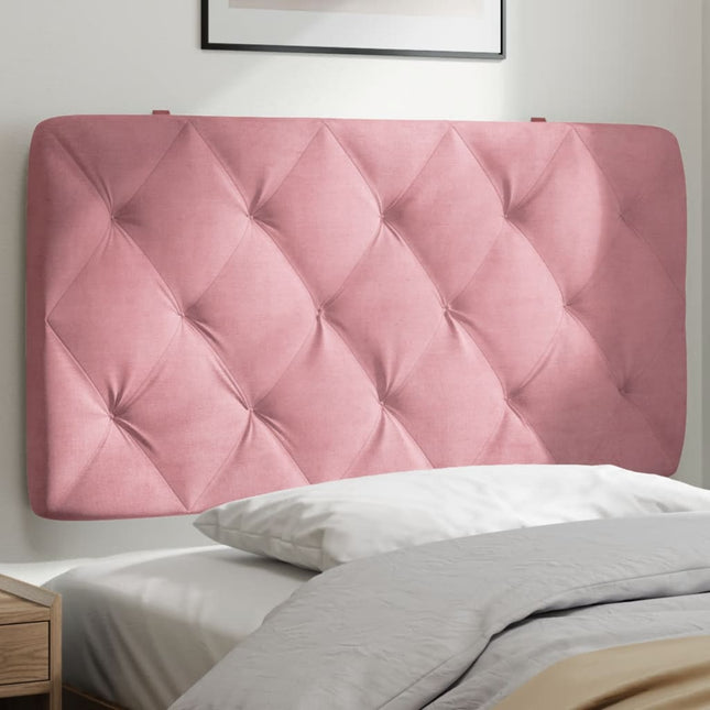 Hoofdbordkussen 100 cm fluweel roze