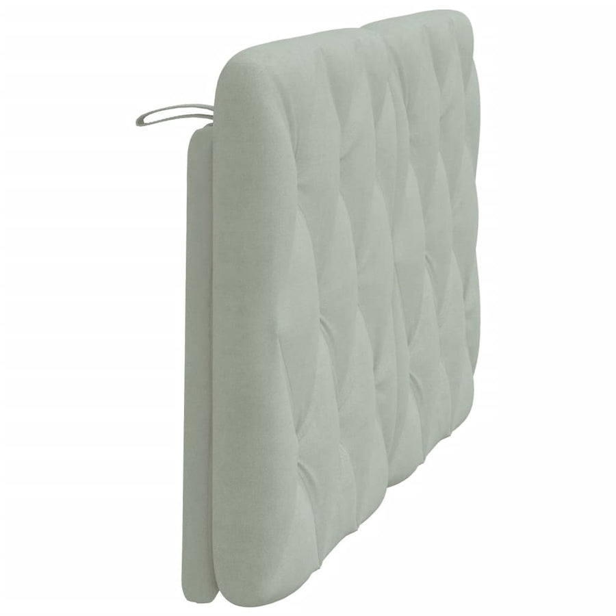 Hoofdbordkussen 120 cm fluweel lichtgrijs