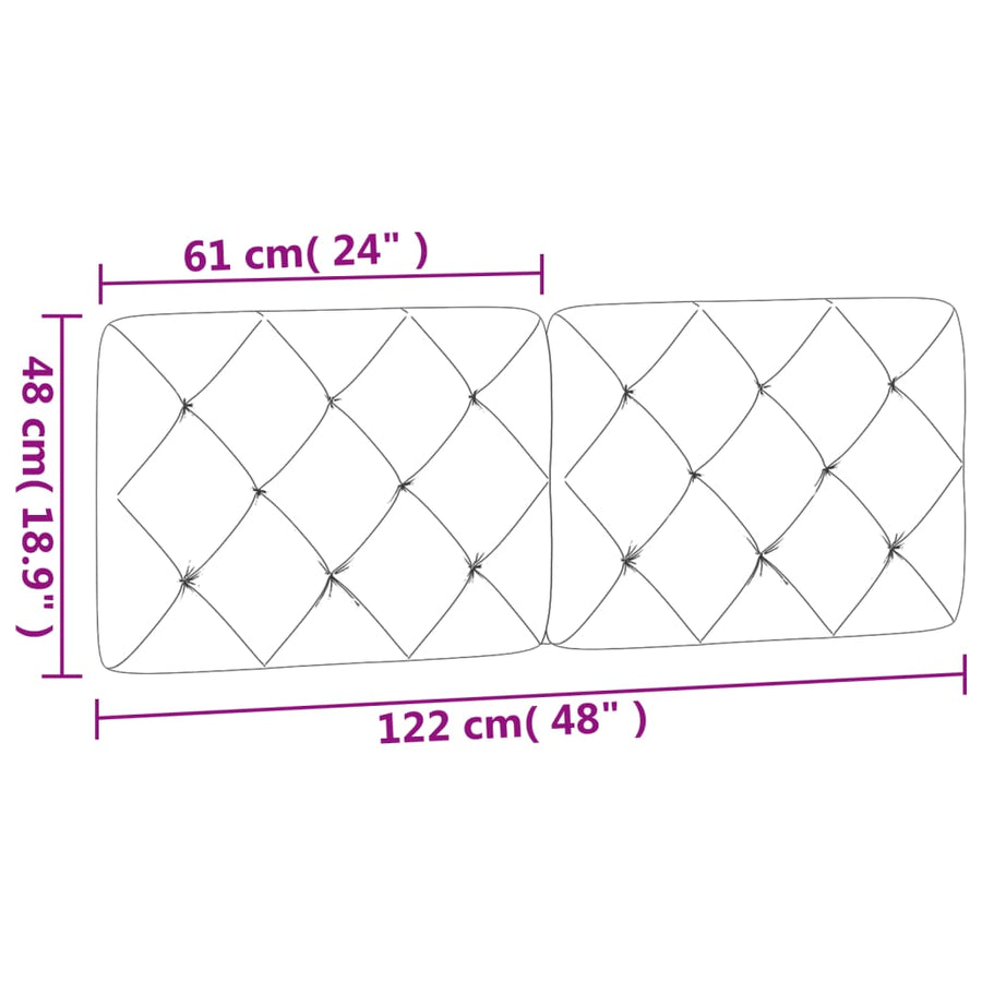 Hoofdbordkussen 120 cm fluweel lichtgrijs
