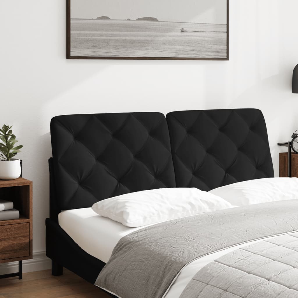 Hoofdbordkussen 120 cm fluweel zwart