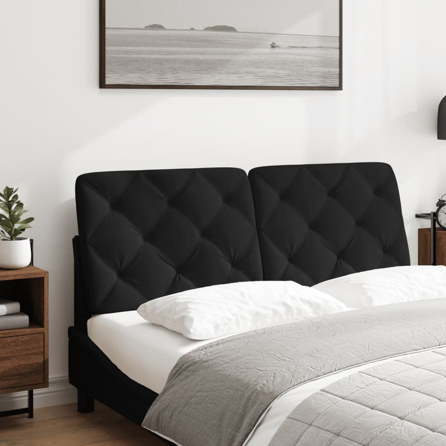 Hoofdbordkussen 120 cm fluweel zwart