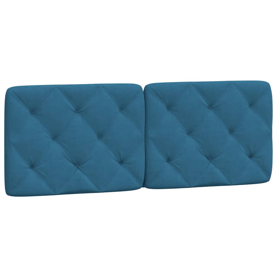 Hoofdbordkussen 120 cm fluweel blauw