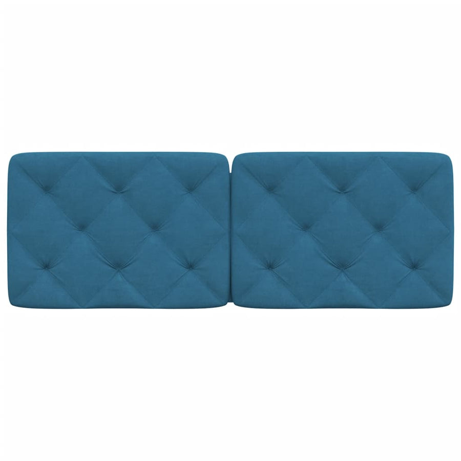 Hoofdbordkussen 120 cm fluweel blauw