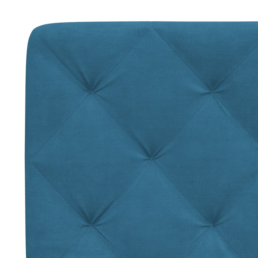 Hoofdbordkussen 120 cm fluweel blauw