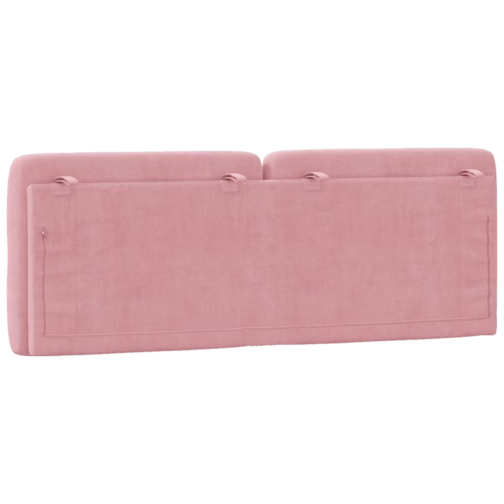 Hoofdbordkussen 120 cm fluweel roze