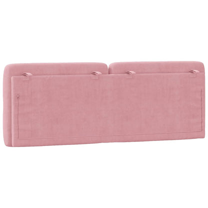 Hoofdbordkussen 120 cm fluweel roze
