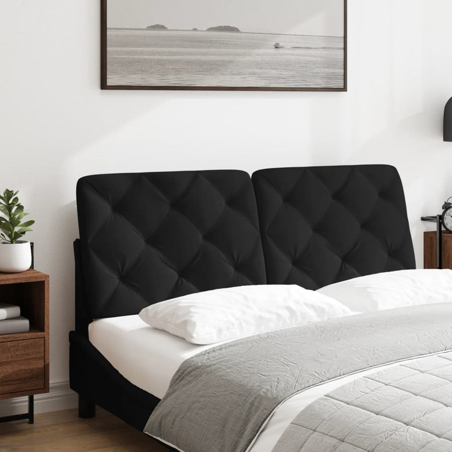 Hoofdbordkussen 140 cm fluweel zwart
