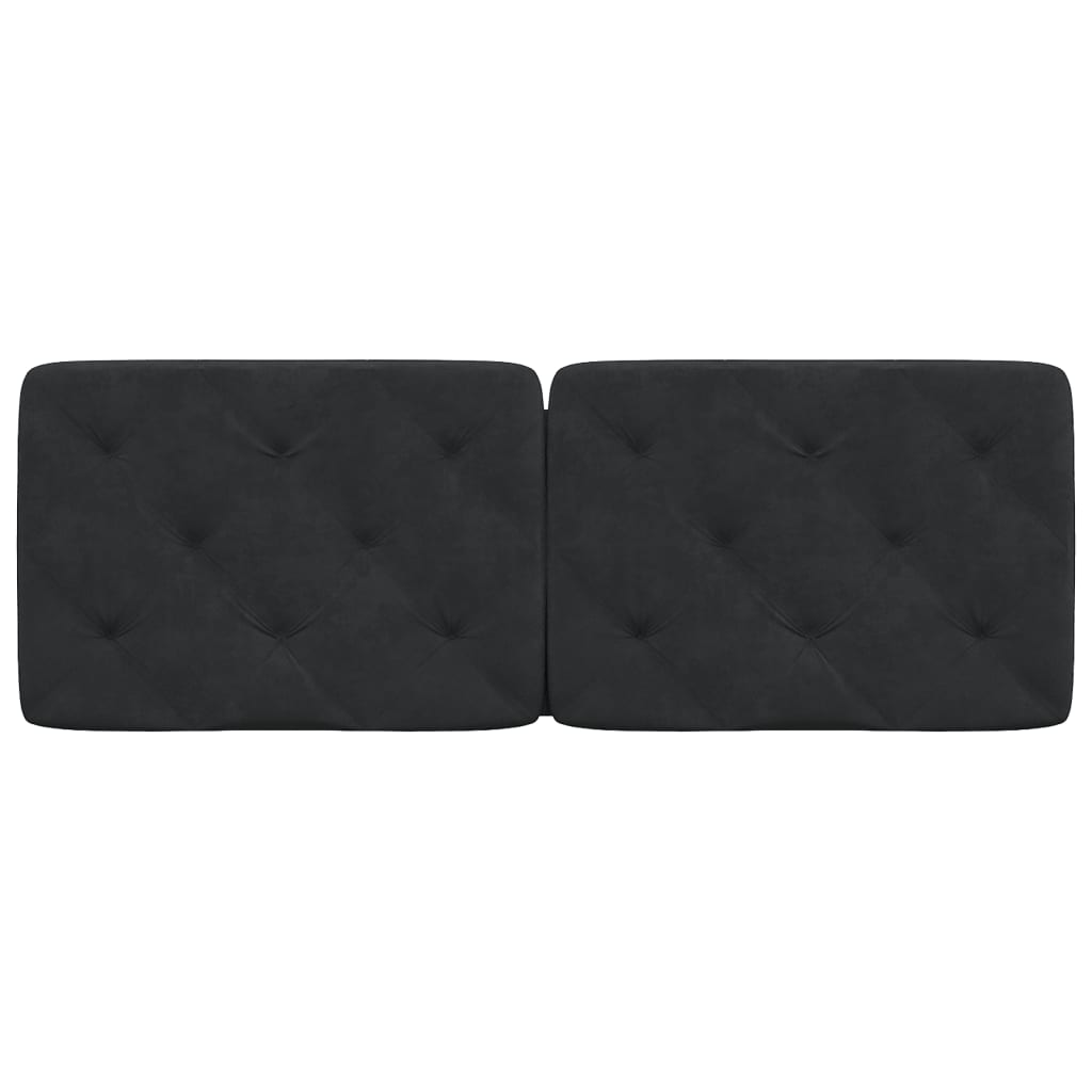 Hoofdbordkussen 140 cm fluweel zwart
