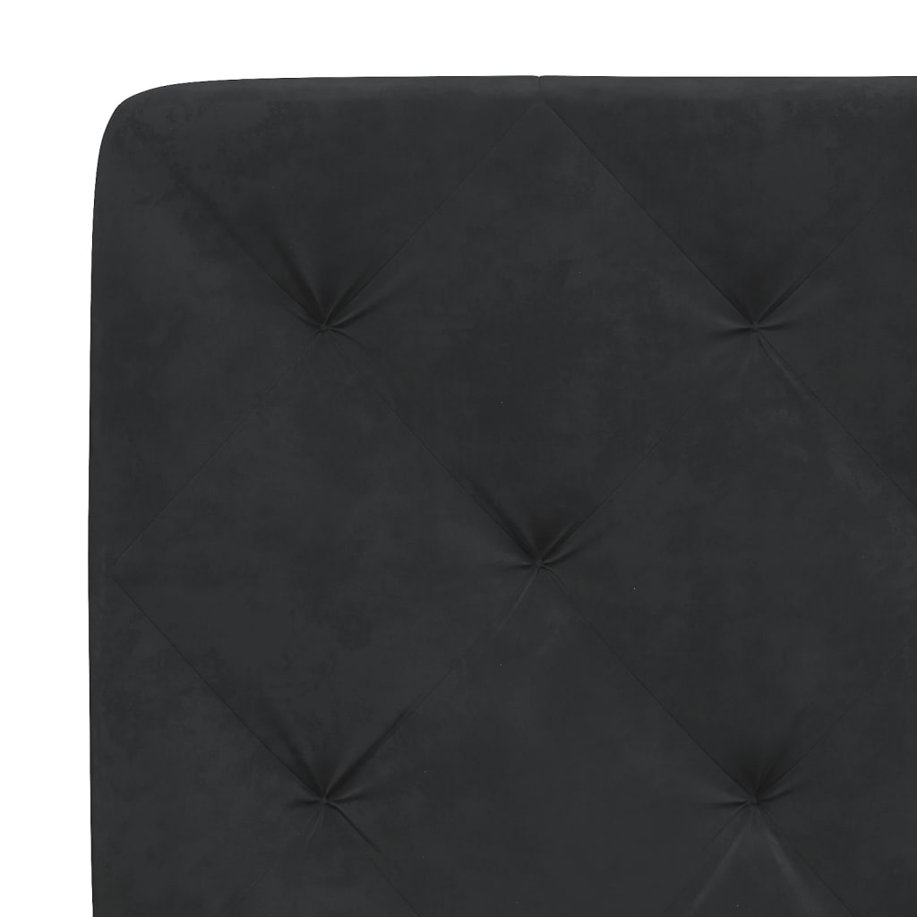 Hoofdbordkussen 140 cm fluweel zwart