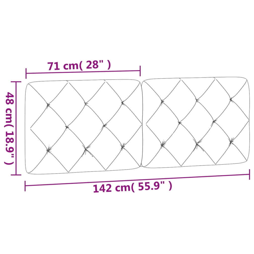 Hoofdbordkussen 140 cm fluweel zwart