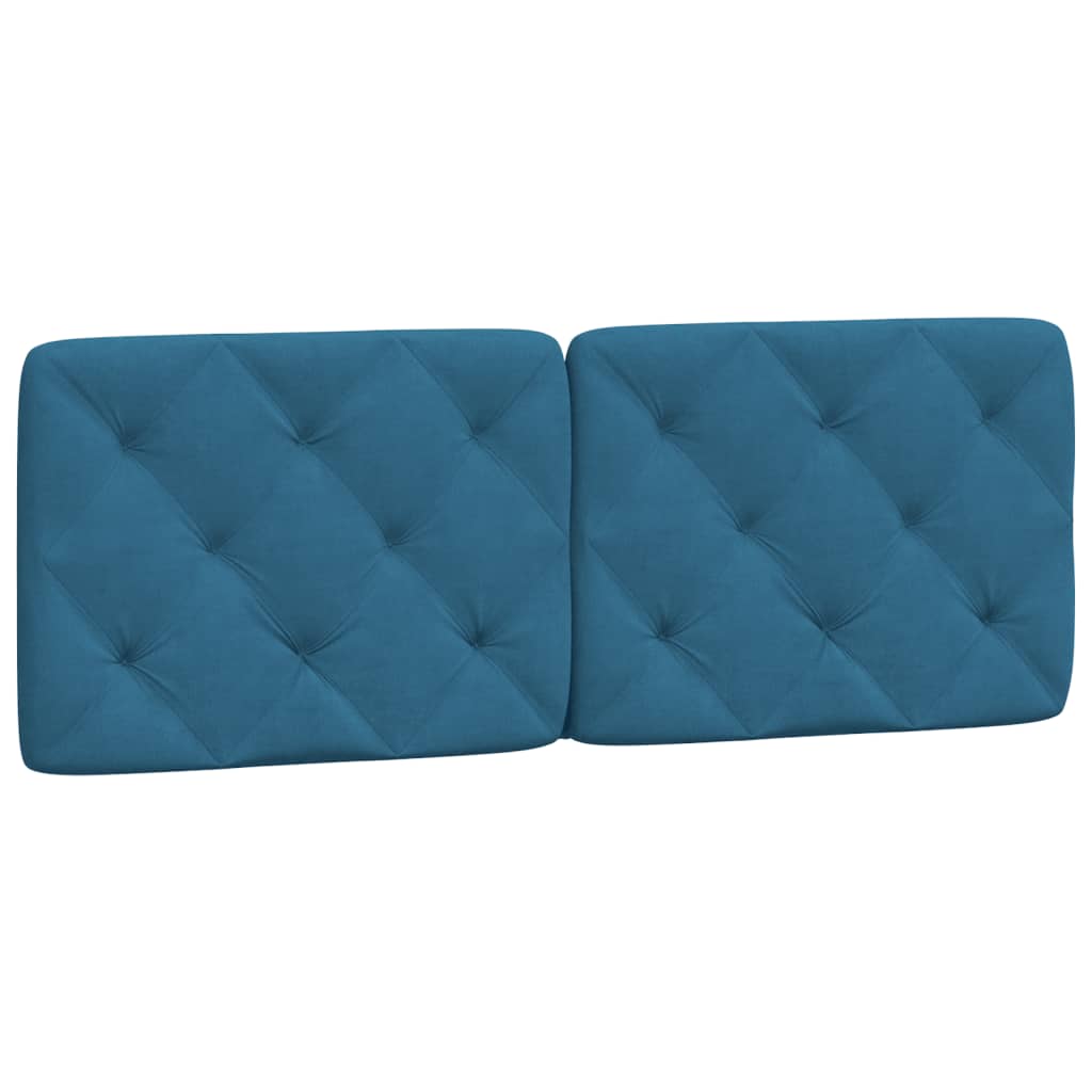Hoofdbordkussen 140 cm fluweel blauw