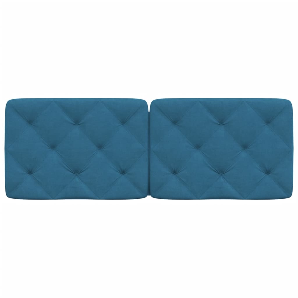 Hoofdbordkussen 140 cm fluweel blauw