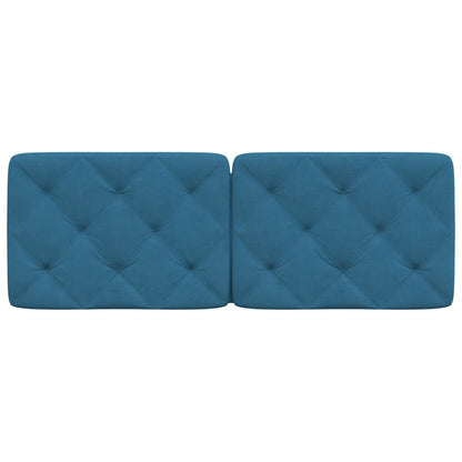 Hoofdbordkussen 140 cm fluweel blauw