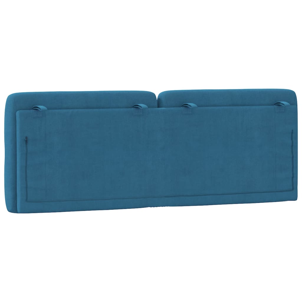 Hoofdbordkussen 140 cm fluweel blauw