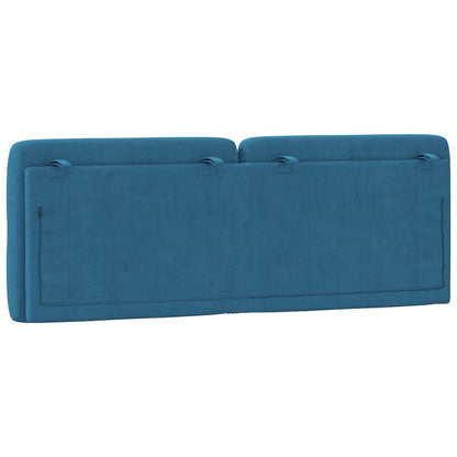 Hoofdbordkussen 140 cm fluweel blauw